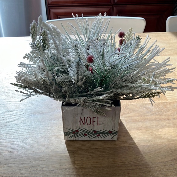 CHRISTMAS SMALL SNOW FLAKES PINE CENTERPIECE - Picture 1 of 5